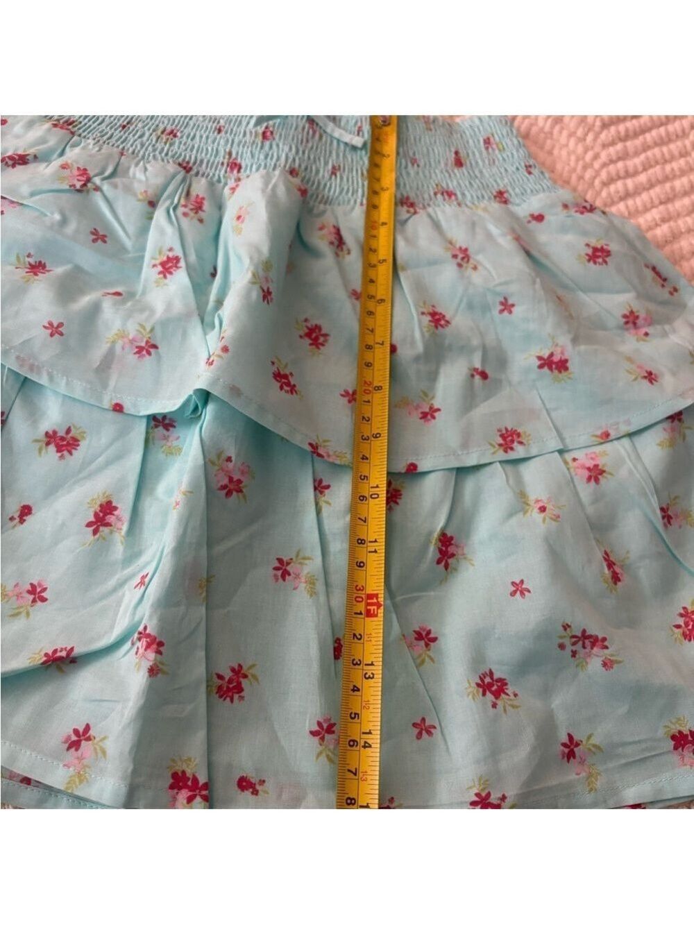 The Children's Place Girls Skirt Aqua Floral Size 14 - Picture 4 of 7